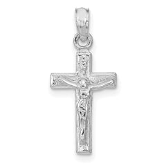 14k White Gold Crucifix Pendant - 10