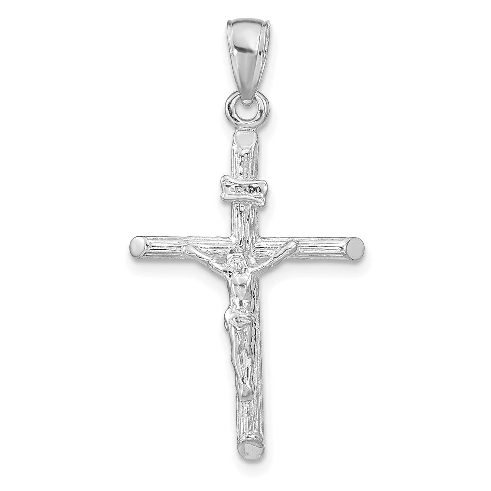 14k White Gold Crucifix Pendant - 11