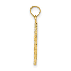 14k D/C Cross Pendant