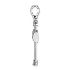 14k White Gold Polished Cross Charm - 2