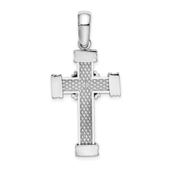14k White Gold Polished Cross Charm - 2