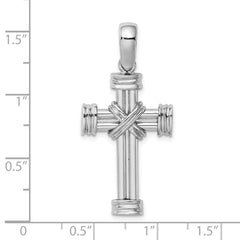 14k White Gold Polished Cross Charm - 2