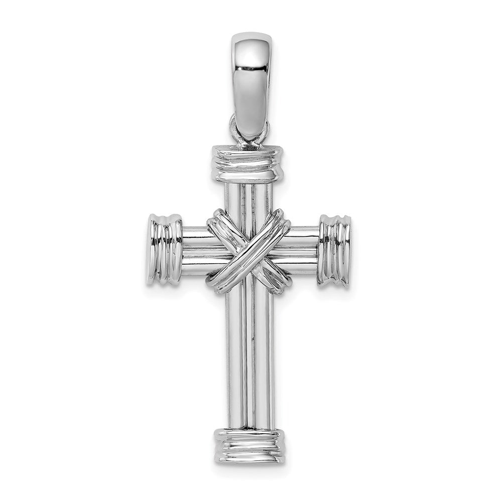 14k White Gold Polished Cross Charm - 2