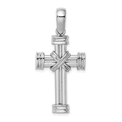 14k White Gold Polished Cross Charm - 2