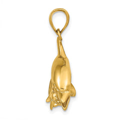 14k Dolphins Pendant - 3