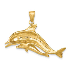 14k Dolphins Pendant - 3
