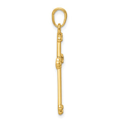 14K w/Rhodium D/C Cross Pendant - 2