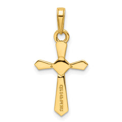 14K w/Rhodium D/C Cross Pendant - 5