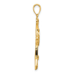 14K Polished Fancy Cross Pendant