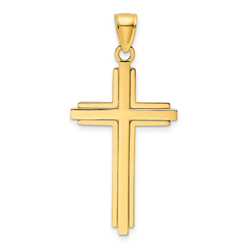 14K Polished Cross Pendant - 2