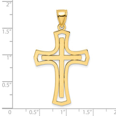 14k Polished Cross Pendant - 8