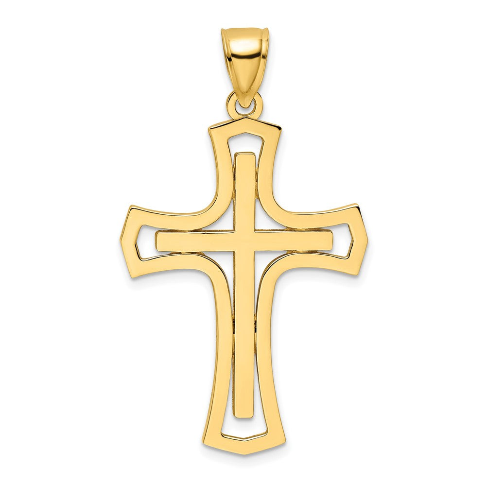 14k Polished Cross Pendant - 8