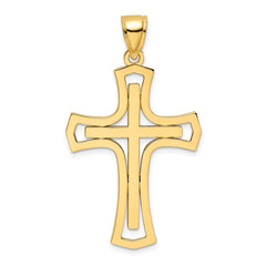 14k Polished Cross Pendant - 8
