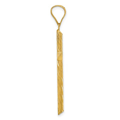 14K Polished & Textured Fancy Cross Pendant - 3