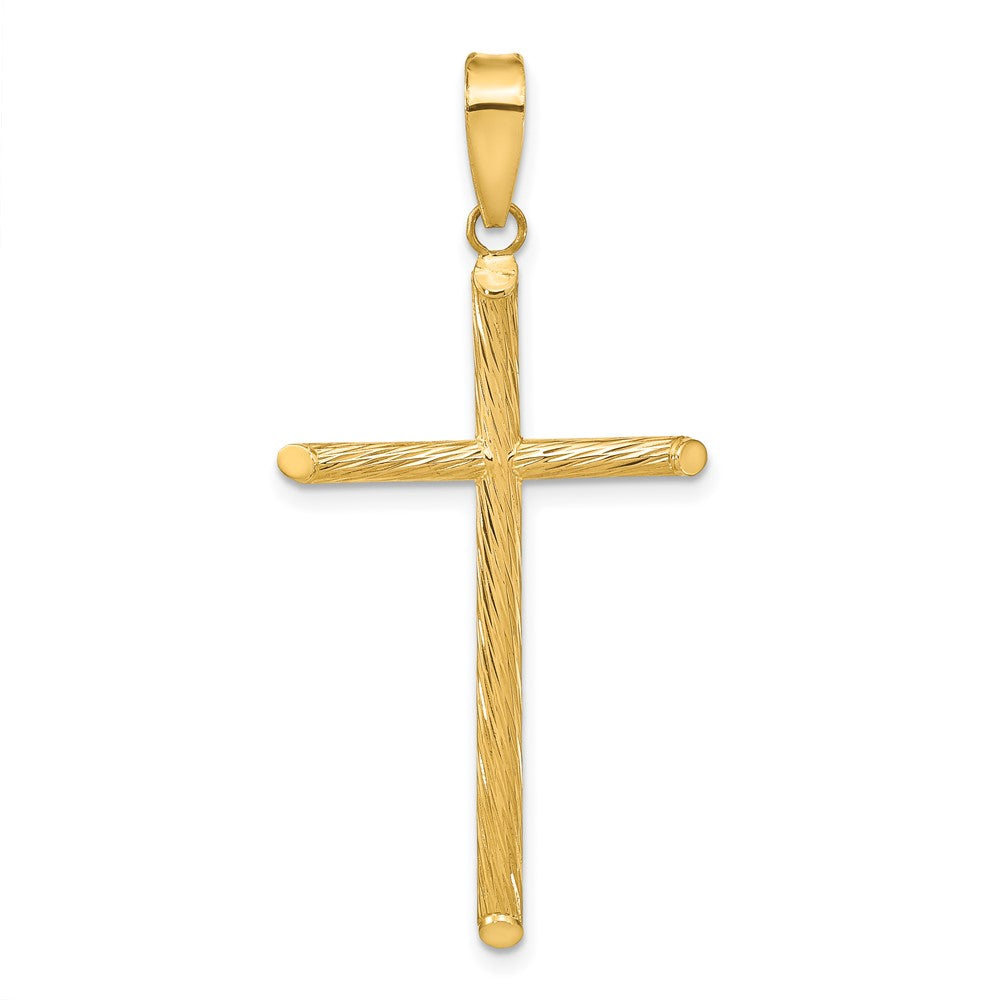 14K Polished & Textured Fancy Cross Pendant - 3