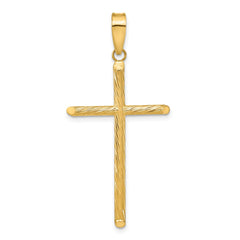 14K Polished & Textured Fancy Cross Pendant - 3