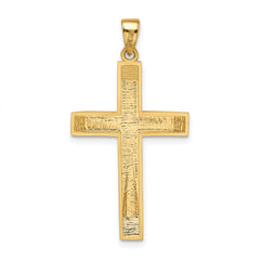 14k Satin/Polished Beveled Large Latin Cross Pendant