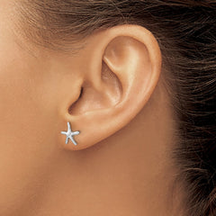 Sterling Silver Small Pointed Star Fish Post Earring