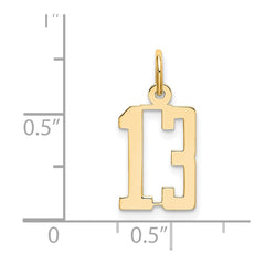 14k Small Elongated Number 13 Charm