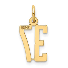 14k Small Elongated Number 37 Charm