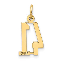 14k Small Elongated Number 41 Charm