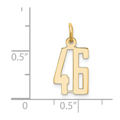 14k Small Elongated Number 46 Charm