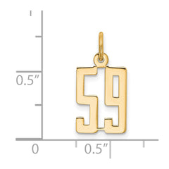 14k Small Elongated Number 59 Charm