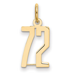 14k Small Elongated Number 72 Charm