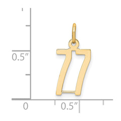 14k Small Elongated Number 77 Charm
