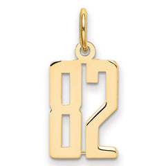 14k Small Elongated Number 82 Charm