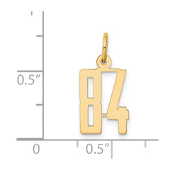 14k Small Elongated Number 84 Charm