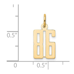 14k Small Elongated Number 86 Charm