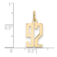 14k Small Elongated Number 92 Charm