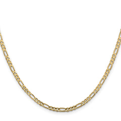 14K 30 inch 3mm Concave Open Figaro with Lobster Clasp Chain