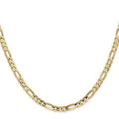 14K 20 inch 4mm Concave Open Figaro with Lobster Clasp Chain