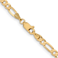 14K 18 inch 4mm Concave Open Figaro with Lobster Clasp Chain