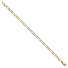 14K 8 inch 4mm Concave Open Figaro with Lobster Clasp Bracelet