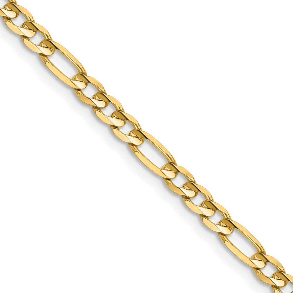 14K 16 inch 4mm Concave Open Figaro with Lobster Clasp Chain
