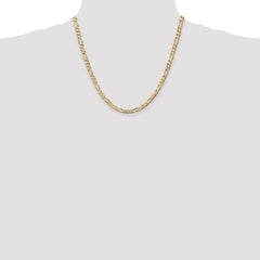 14K 20 inch 4.5mm Concave Open Figaro with Lobster Clasp Chain