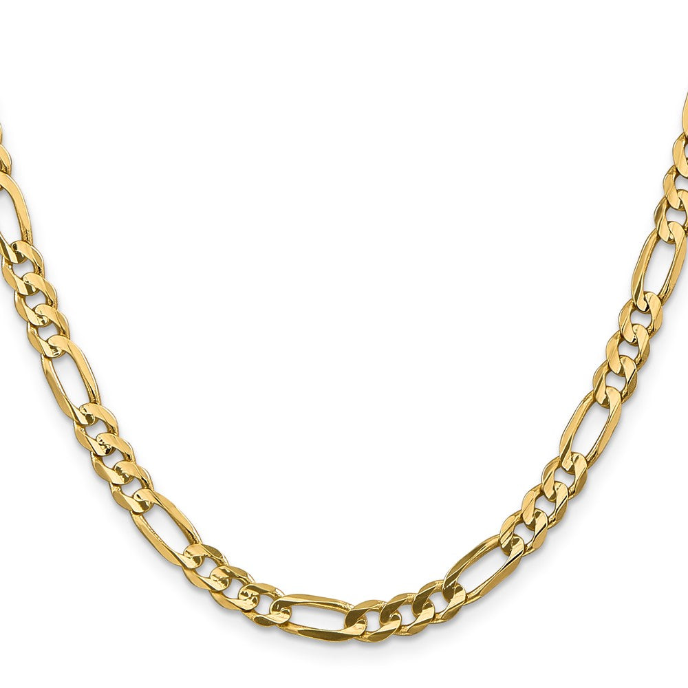 14K 26 inch 5.5mm Concave Open Figaro with Lobster Clasp Chain