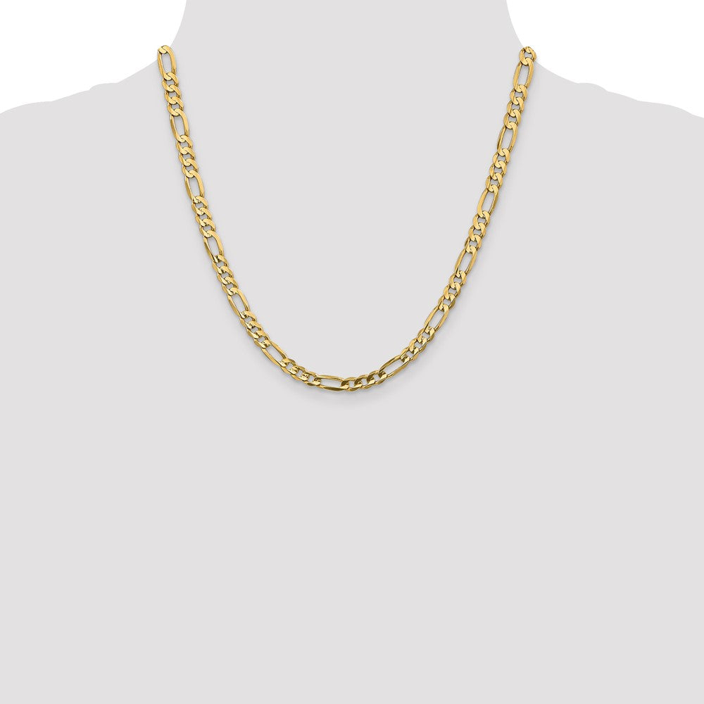 14K 20 inch 5.5mm Concave Open Figaro with Lobster Clasp Chain