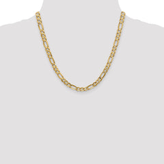 14K 20 inch 6mm Concave Open Figaro with Lobster Clasp Chain