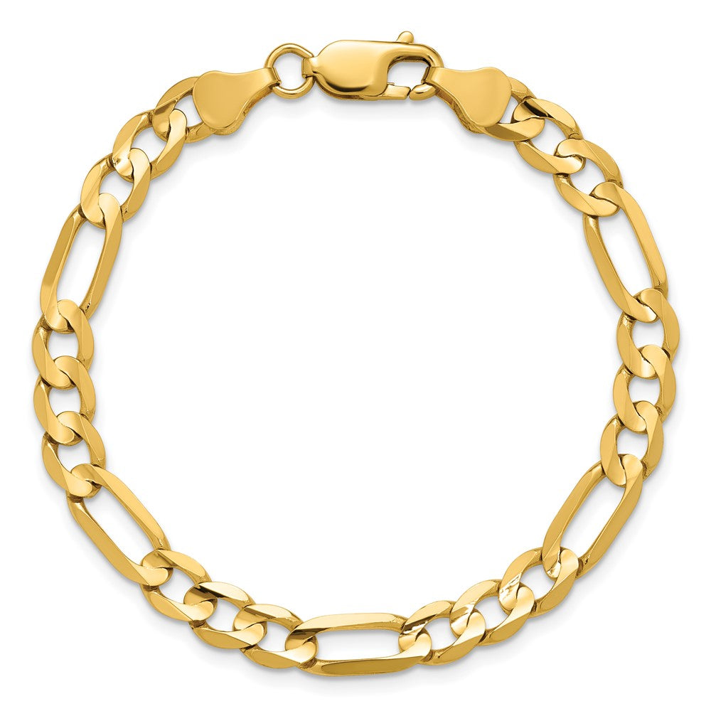 14K 9 inch 6mm Concave Open Figaro with Lobster Clasp Chain