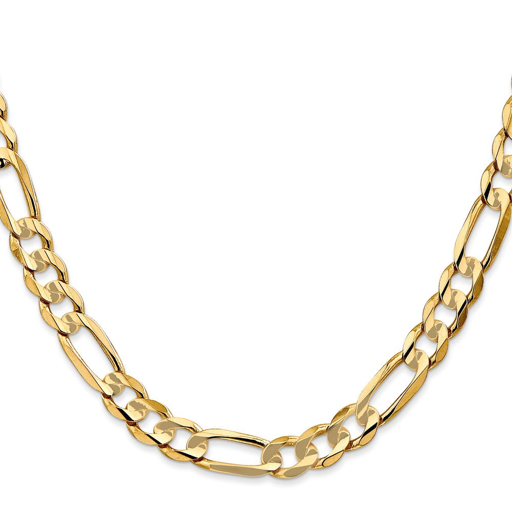 14K 20 inch 6.75mm Concave Open Figaro with Lobster Clasp Chain