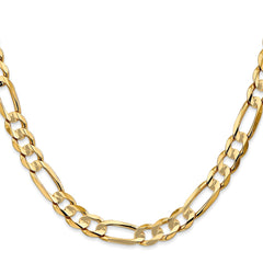 14K 28 inch 6.75mm Concave Open Figaro with Lobster Clasp Chain
