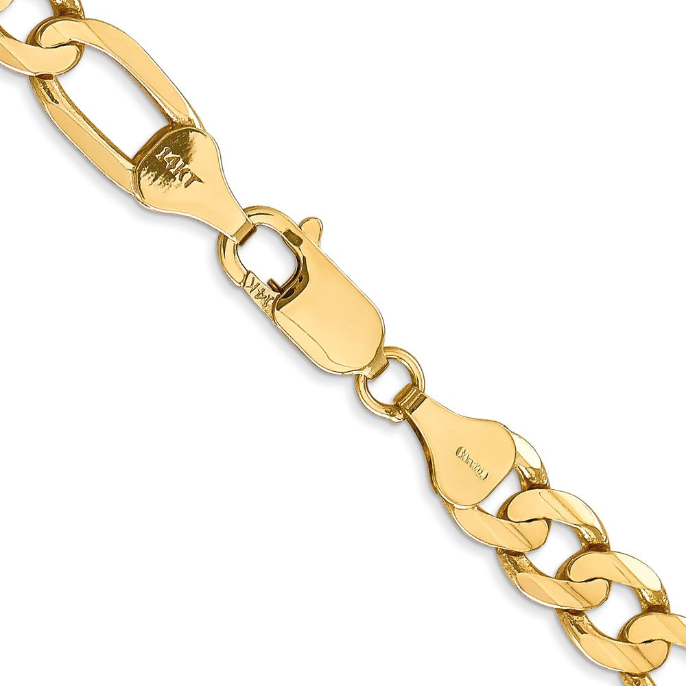 14K 18 inch 6.75mm Concave Open Figaro with Lobster Clasp Chain