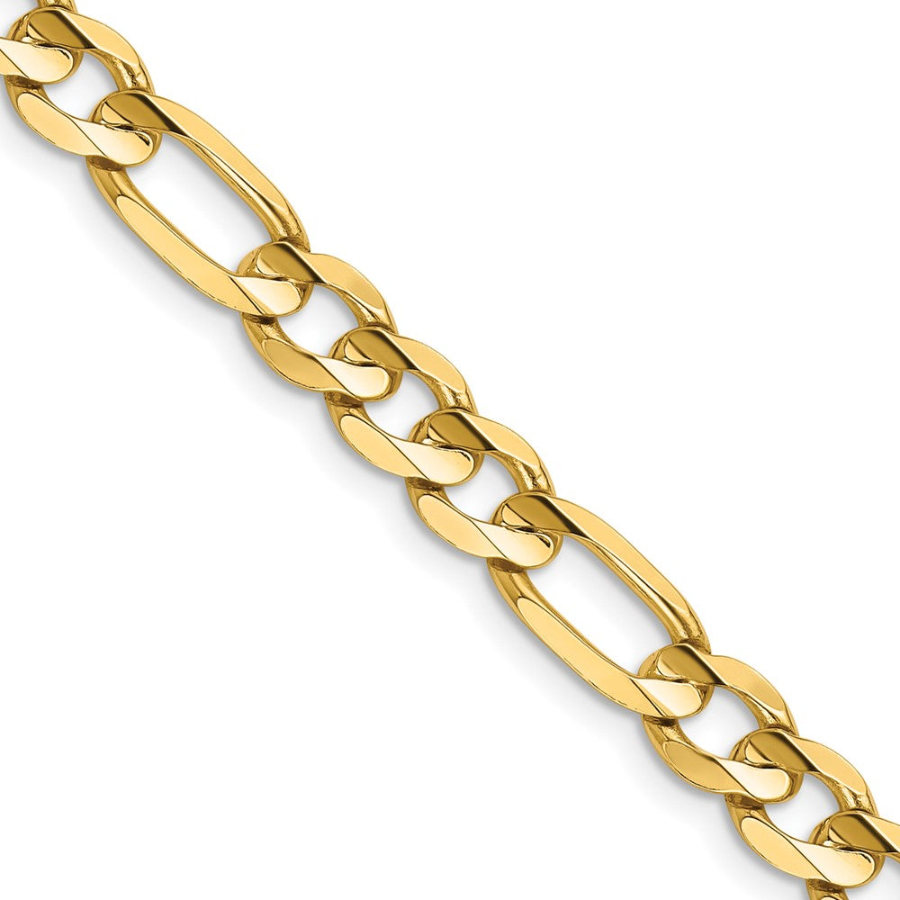 14K 28 inch 6.75mm Concave Open Figaro with Lobster Clasp Chain