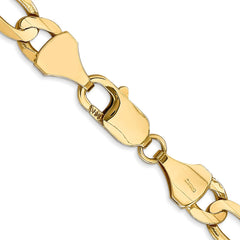 14K 22 inch 7.5mm Concave Open Figaro with Lobster Clasp Chain