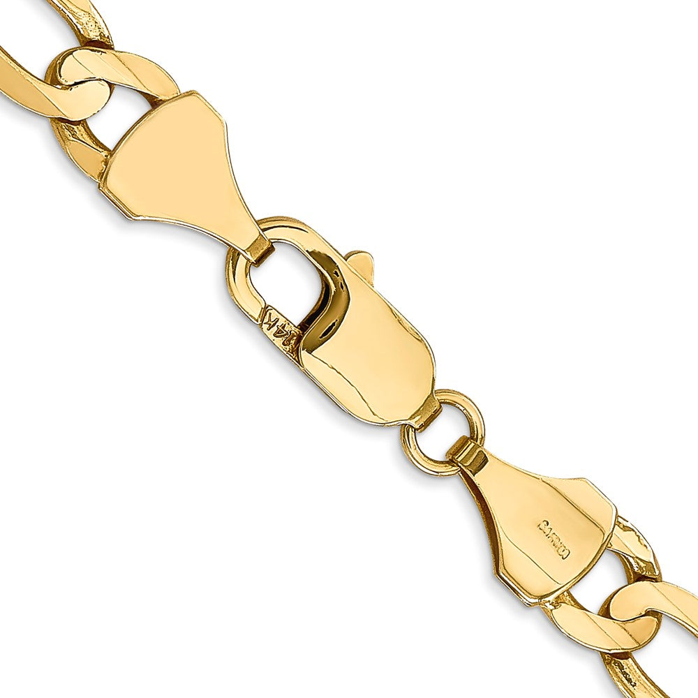 14K 28 inch 7.5mm Concave Open Figaro with Lobster Clasp Chain