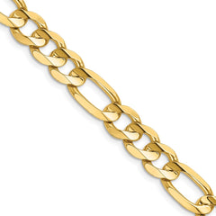 14K 24 inch 8.75mm Concave Open Figaro with Lobster Clasp Chain